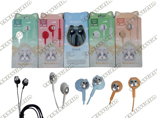 &u+ AURICULAR CABLE MANOS LIBRES GATITO